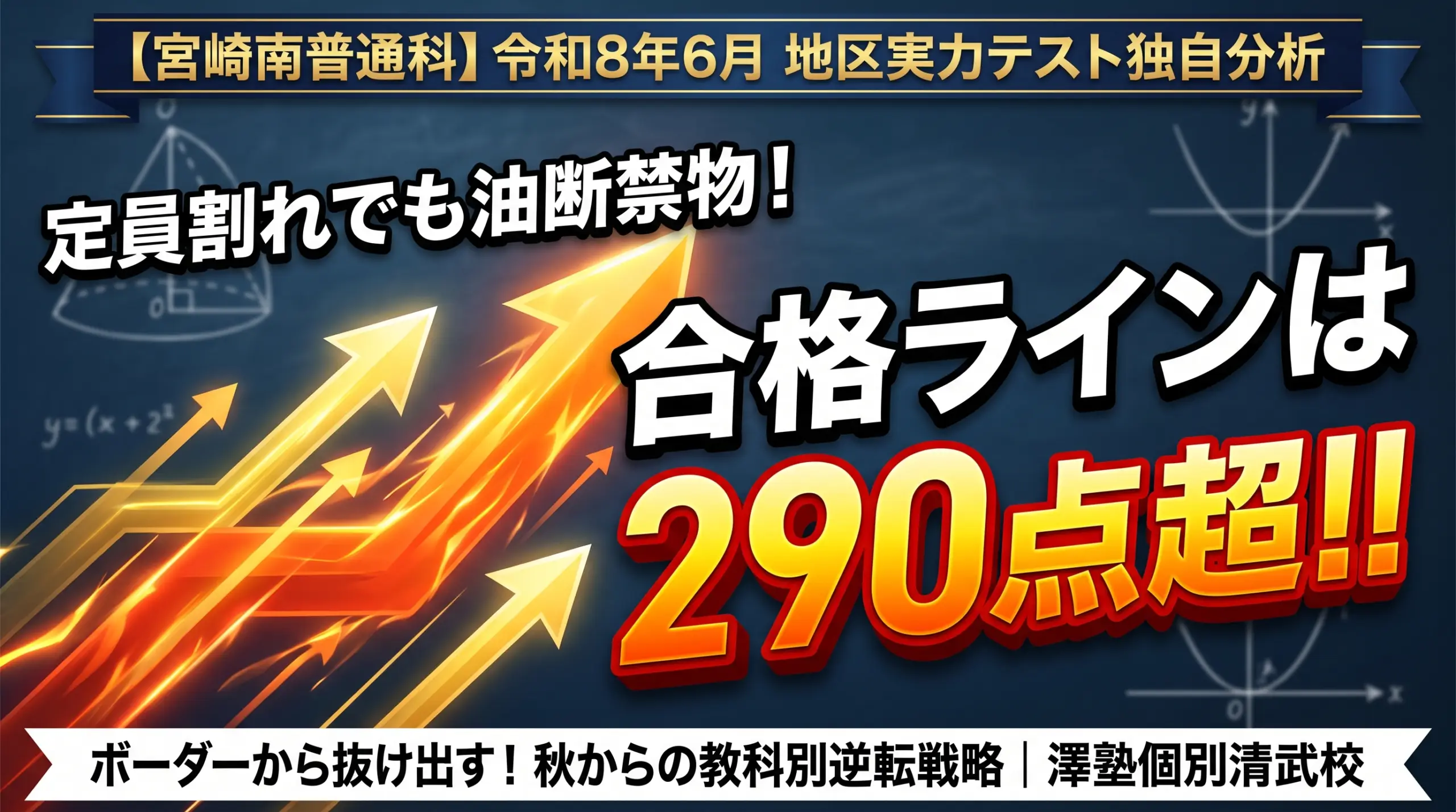 宮崎南高校普通科の合格ボーダーラインと秋からの逆転戦略を解説するアイキャッチ画像