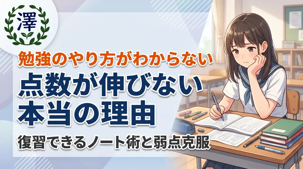 勉強のやり方がわからずノートを前に悩む中学生